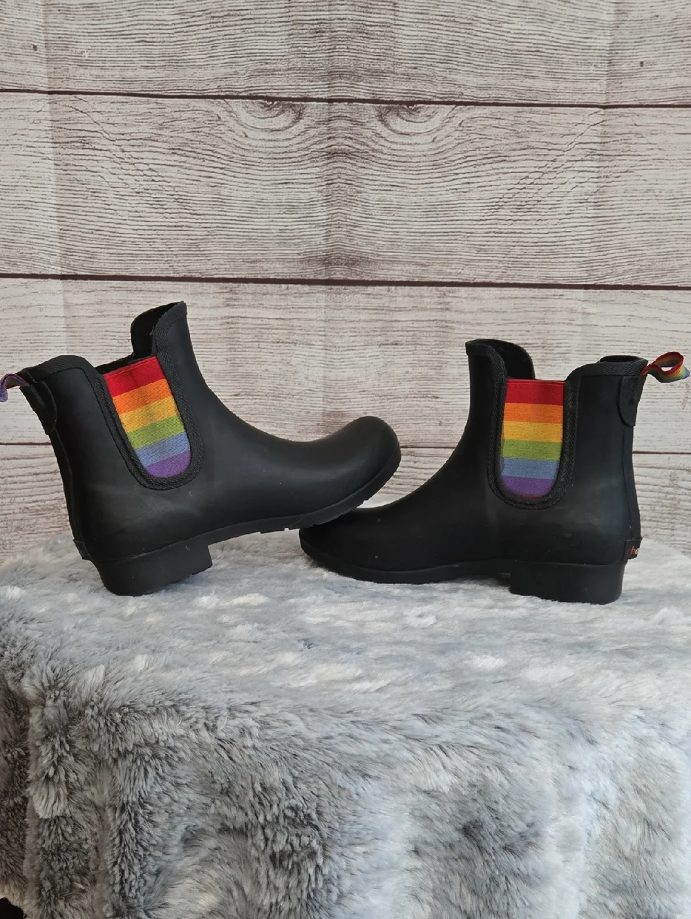 Chooka Black Ankle Rain Boots, Girls Size 6